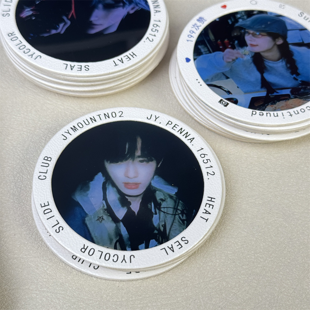 DIY reverse film round bookmark slide through card peripheral reflector luminous retro reverse film head