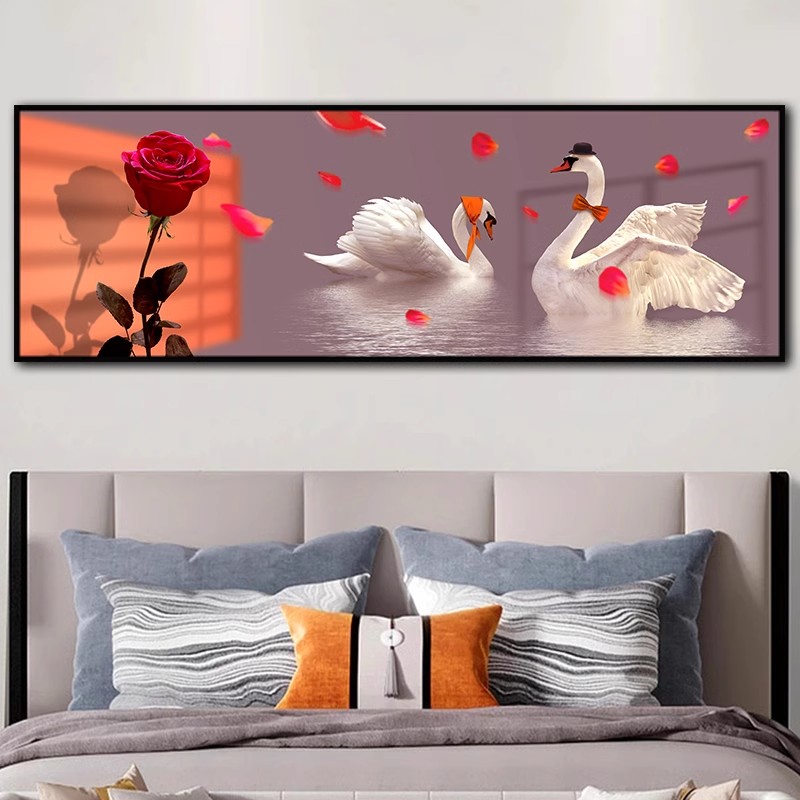 Bedroom Bedside Decorative Painting Stickers Self-Adhesive Living Room Master Bedroom Background Wall Mural Stickers Hanging Paintings