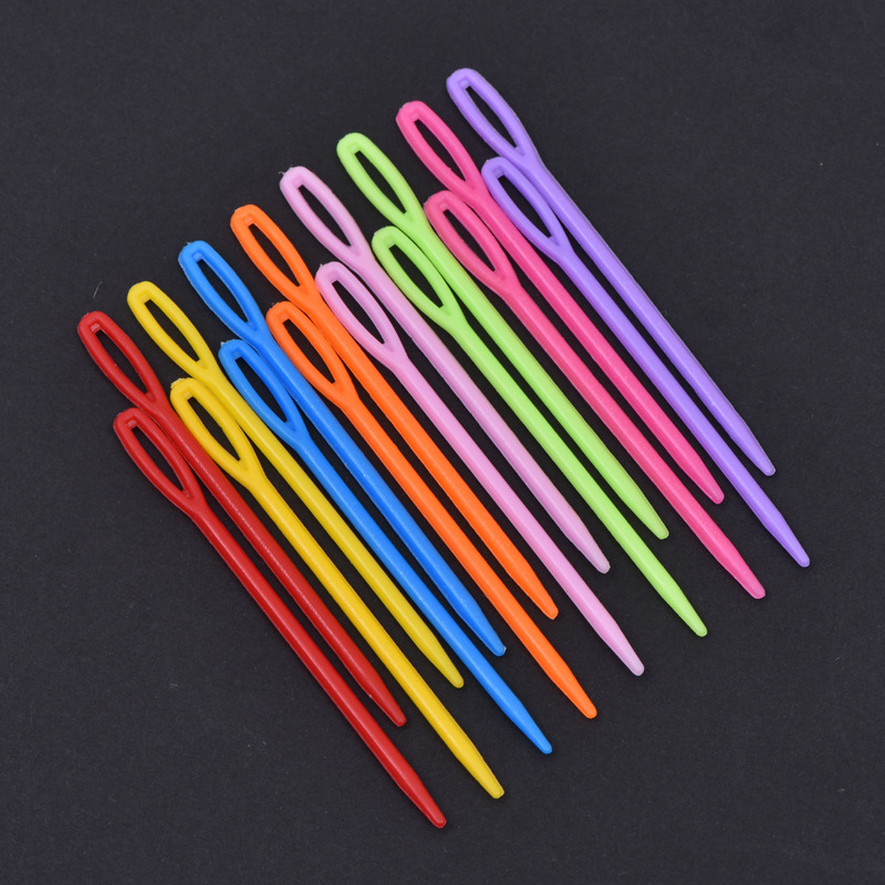 Colorful Abs Plastic Hand Sewing Needles DIY Knitting Tools Sweater Needles Plastic Needles Factory Wholesale Cross-Border E-Commerce