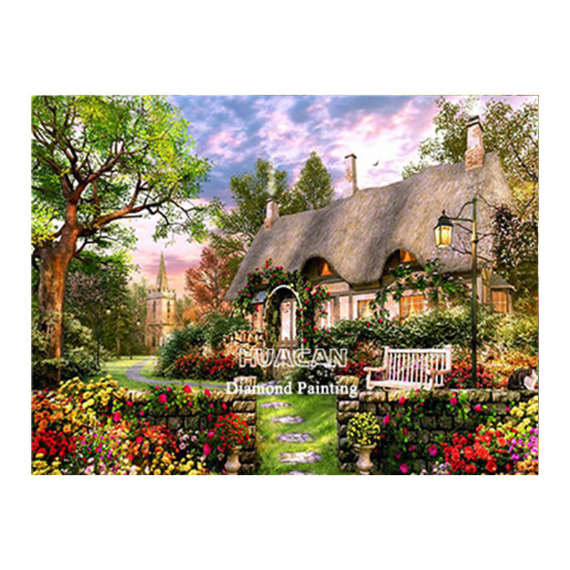 5d diamond painting 2021 new full diamond back garden living room handmade crystal dot stick diamond brick sticker cross stitch