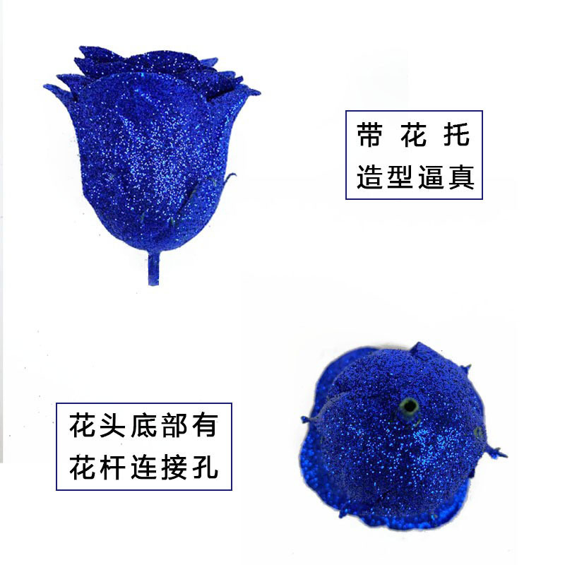 Foreign Trade Cross-Border Gold Pink Blue Enchantress Simulated Crystal Rose Flower 520 Chinese Valentine's Day Sparkling Rose Flower