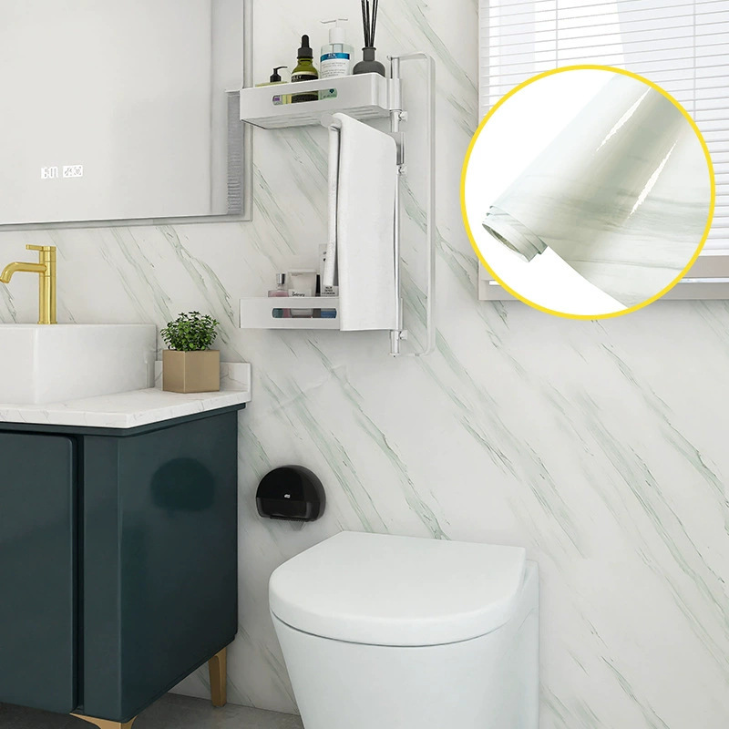 Kitchen Moisture-Proof Imitation Tile Wall Stickers Waterproof Gilt Decorative Wall Oil-Proof Marble Aluminum Plastic Board Self-Adhesive Wallpaper