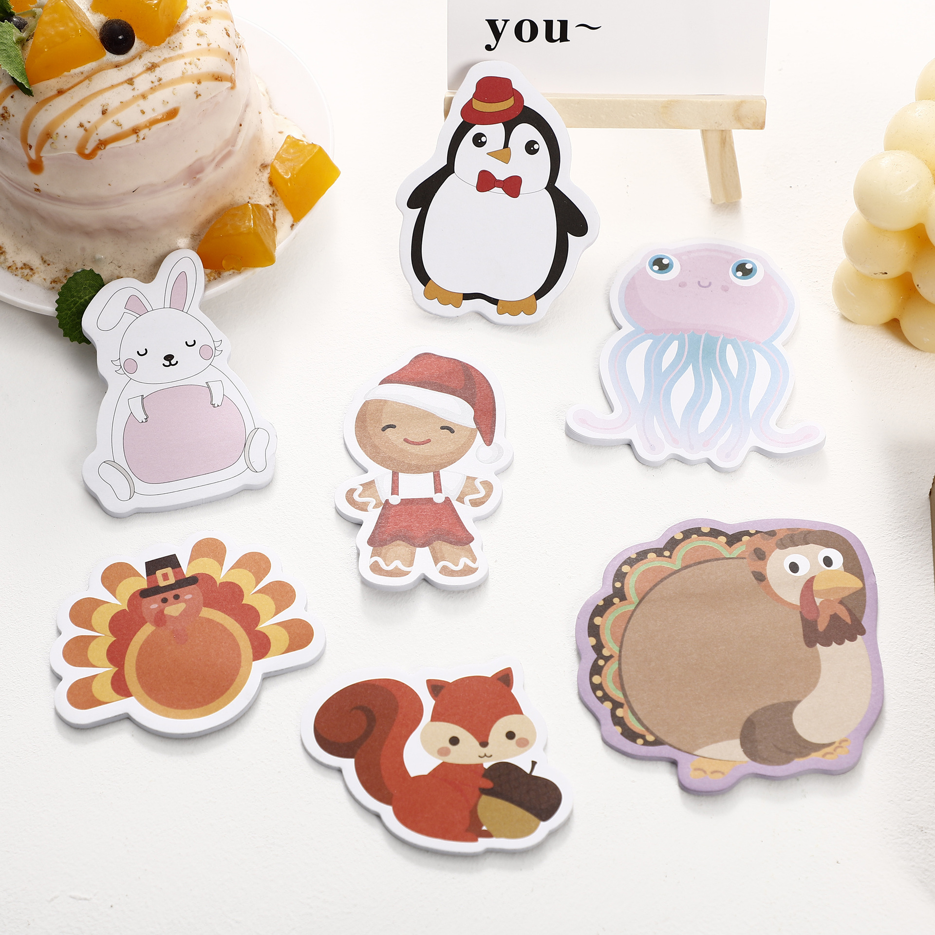 Custom Sticky Notes with Unique Shapes, Reusable Cartoon Cute Memo Pads, Ins-Style Creative Sticky Notes