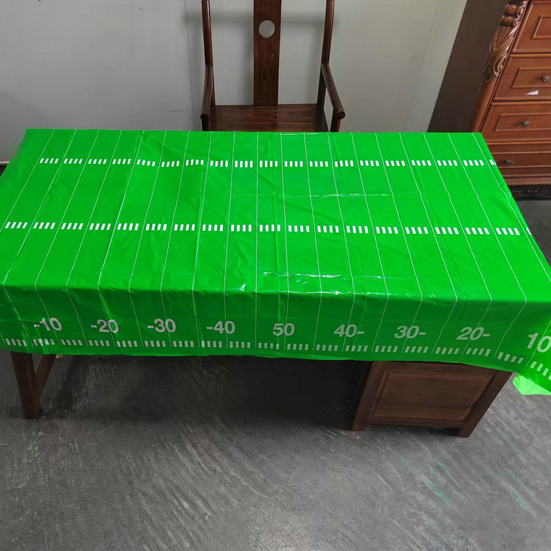 Cross-Border Spot New Tablecloth Disposable Rugby World Cup Theme Super Bowl Pe Rectangular Decoration Manufacturer