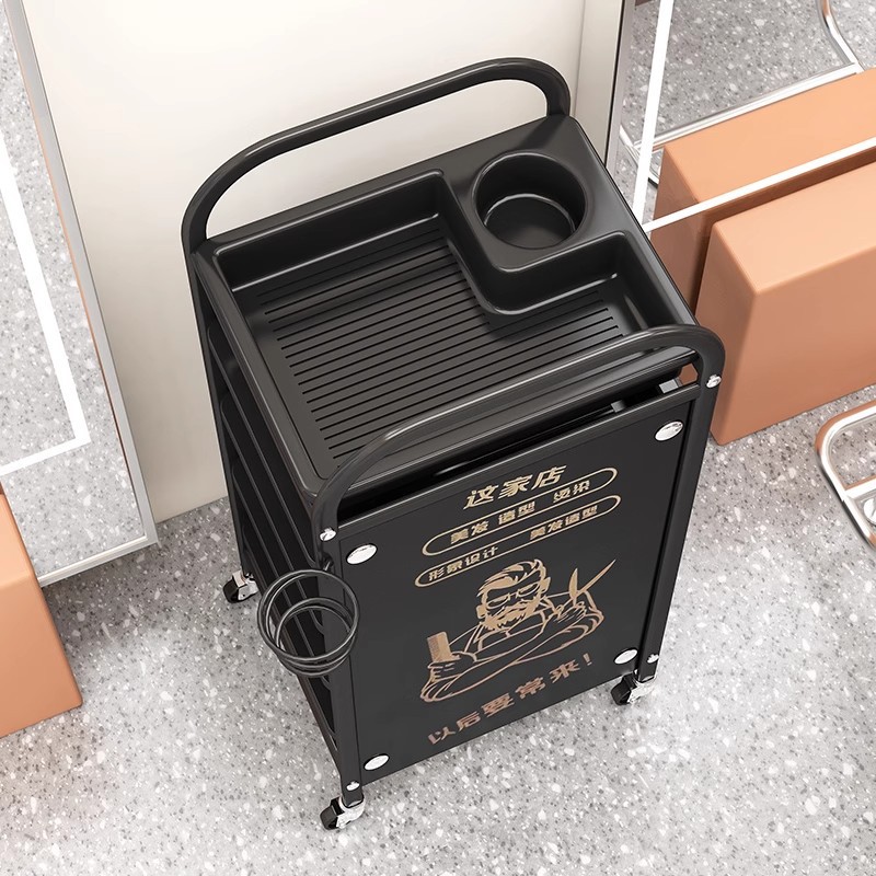 Hairdressing Cart, Hair Salon Trolley, Beauty Trolley, Multi-Functional Storage Shelf, Barber Shop Perm and Dyeing Tool Cart