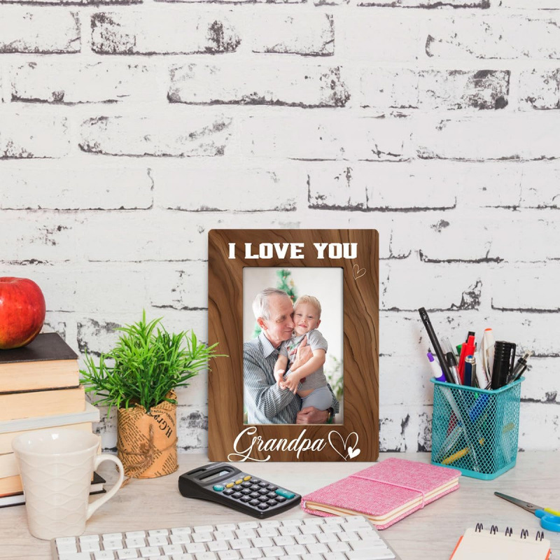 Grandpa Gifts, I Love You Grandpa Photo Frame, Holds 4 X 6