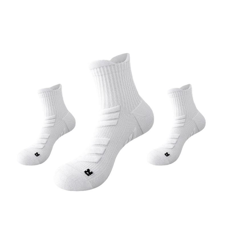 Running Socks Men's Mid-Calf Socks Deodorant Thickeneded Anti-Slip Towel Bottom Men's Marathon Basketball Professional Sports Socks