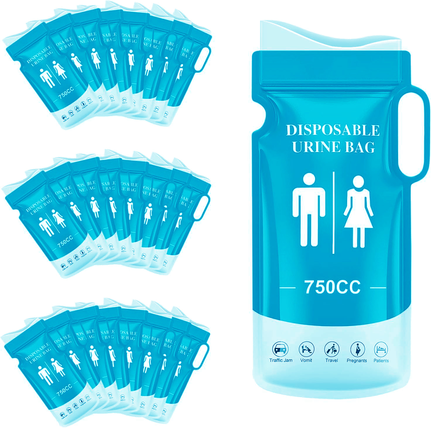 in stock emergency urine bag disposable sealed urine bag high-speed traffic jam portable emergency urine bag for men and women