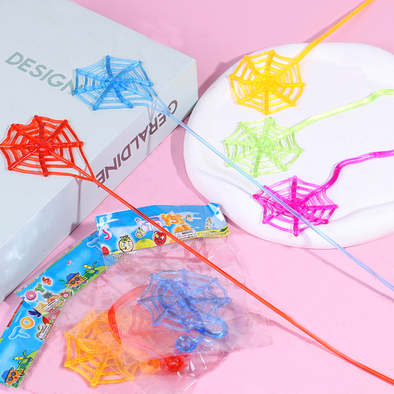 Sticky spider web children's soft glue decompression nostalgic sticky spider web hand night market stall toy manufacturers wholesale
