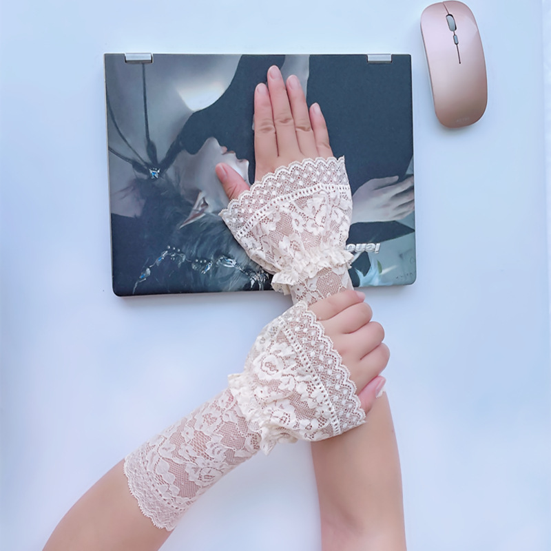 Lace Elastic Fake Sleeves for Women, Versatile Cuffs, Elastic Wrist Sleeves, Sweater Sweatshirt with Bell Sleeves