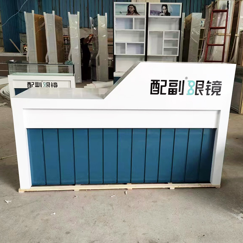 Customized Beauty Salon Bar Cashier Company Front Desk Hotel Lobby Semicircle Solid Wood Modern Simple Bar