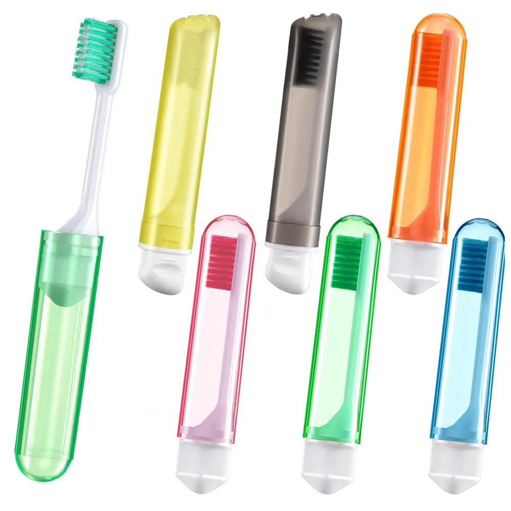 Individually Packaged Colorful Foldable Soft Bristle Adult Toothbrush Small Head Portable Travel Toothbrush Multifunctional Travel Toothbrush