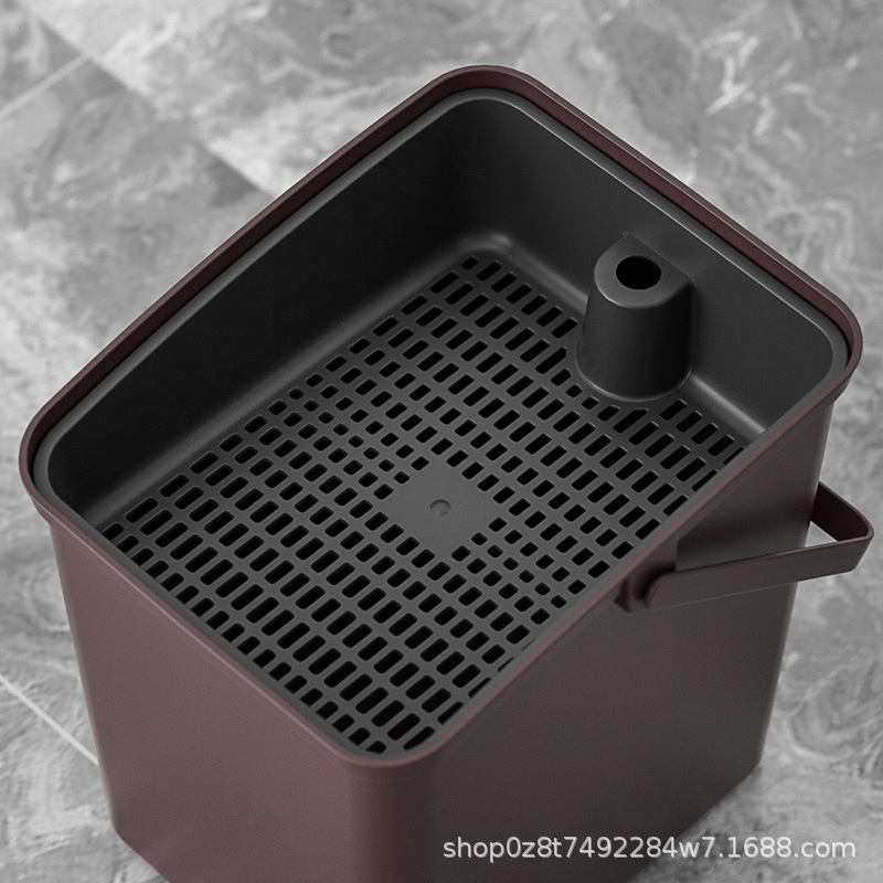 Filter Bucket Tea Bucket Household Drain Bucket with Lid Filter Screen Drain Bucket Waste Bucket Tea Set Accessories Tea Scrap Bucket