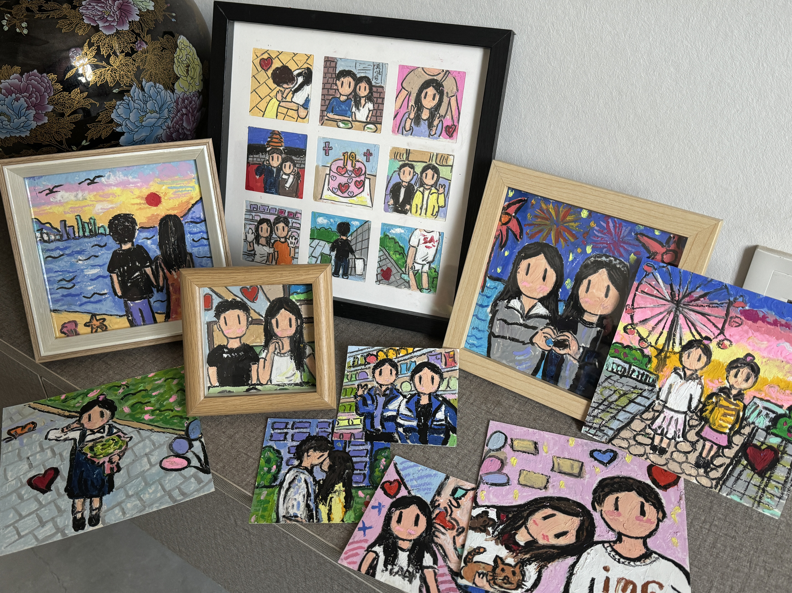 Physical Hand-Painted Oil Paintings, Couple Photos, Animation and Cartoon Images, Physical Factory Direct Sales, Cross-Border New Products