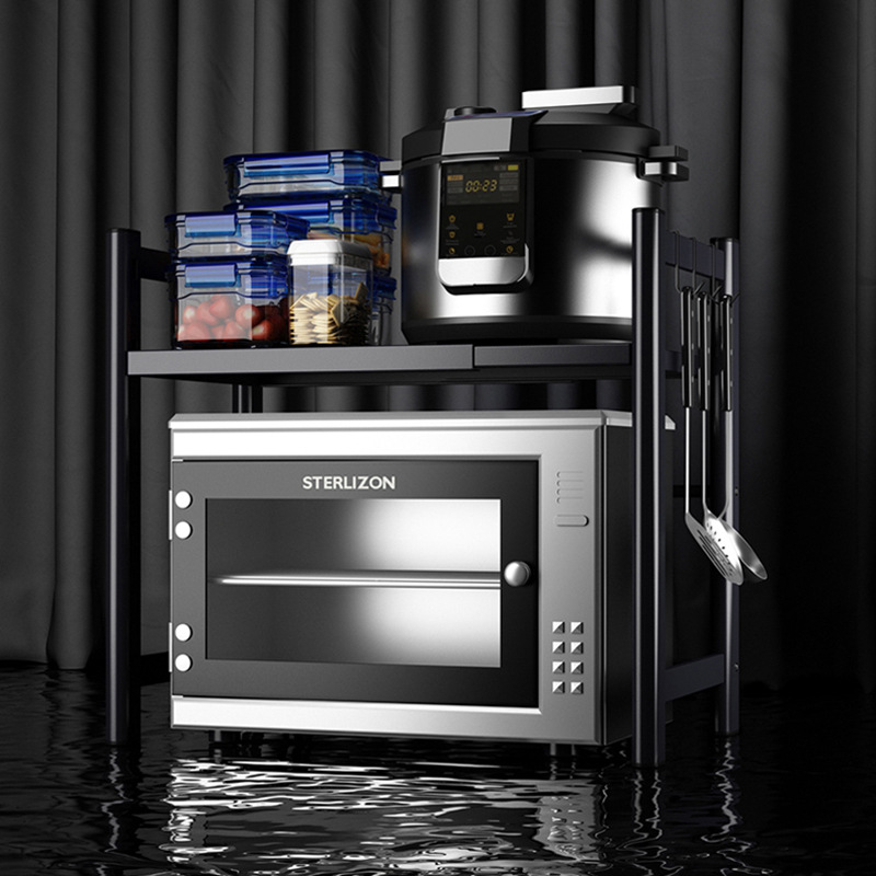 Microwave Oven Rack Retractable Oven Countertop Storage Rack Household Floor-Standing Multi-Layer Kitchen Storage Rack