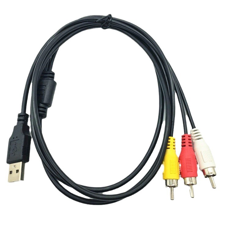 Factory Direct Sales USB to 3Rca Cable USB to San Lotus Av Cable Set-Top Box Audio and Video Connection Cable Full Copper Core