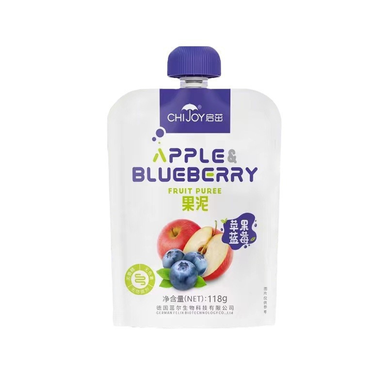 Qizhu fruit puree fruit and vegetable puree prune blueberry snacks strawberry pumpkin yellow peach oat hawthorn stewed pear fruit juice 108g