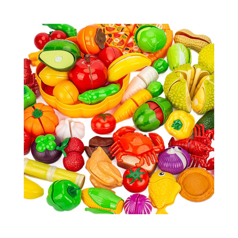 Factory Direct Sale Peel and Cut Toy for Cutting Fruits and Vegetables, Children's Pretend Play Kitchen Apple Container