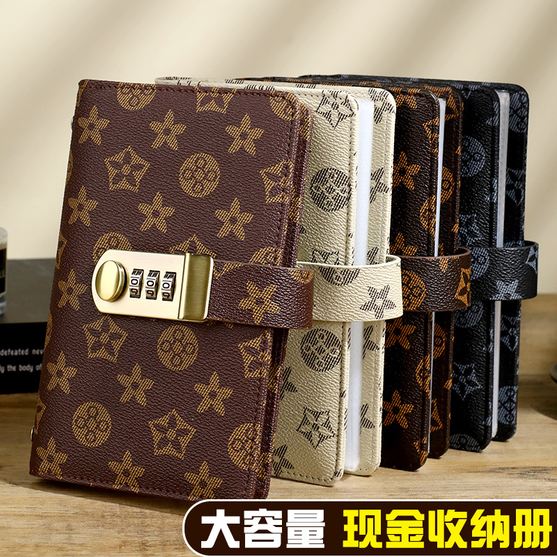 Cash combination lock deposit book paper money collection bill collection purse paper money 2024 new bookkeeping book