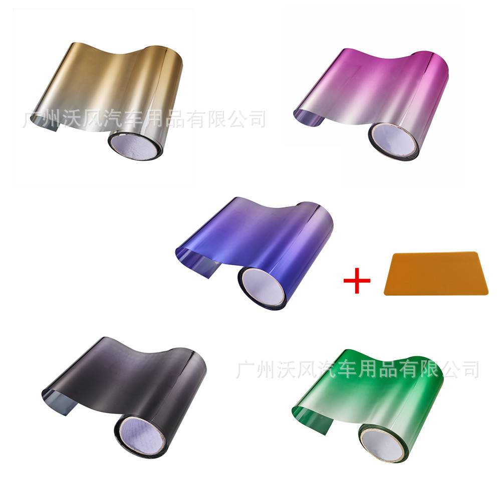 Foreign trade car front gear insulation solar film VLT windshield film color changing film colorful front block film D404