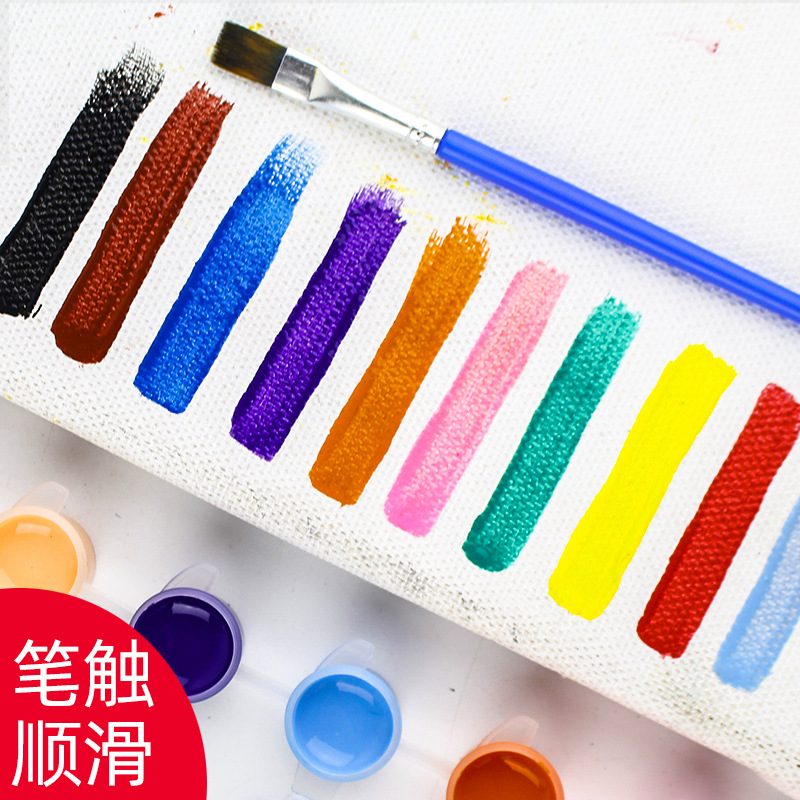 Small Acrylic Paint Strips Environmentally Friendly Kindergarten Kidsren Waterproof 12-Color Set DIY Stone Painting Sealed Small Box 3ml