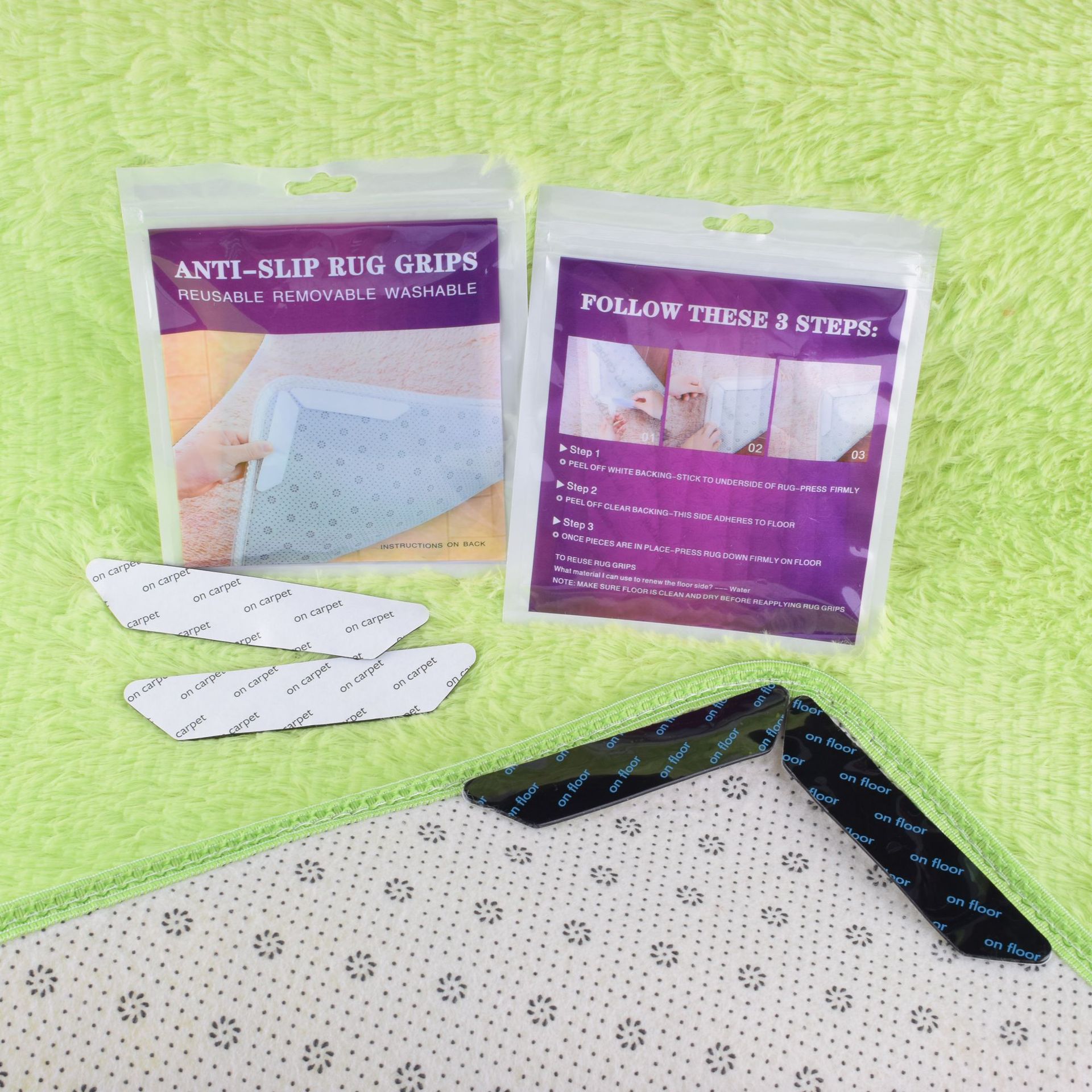 Carpet anti-slip sticker foot pad fixing sticker washable double-sided sticker without leaving glue and no trace sticker carpet cushion anti-displacement sticker