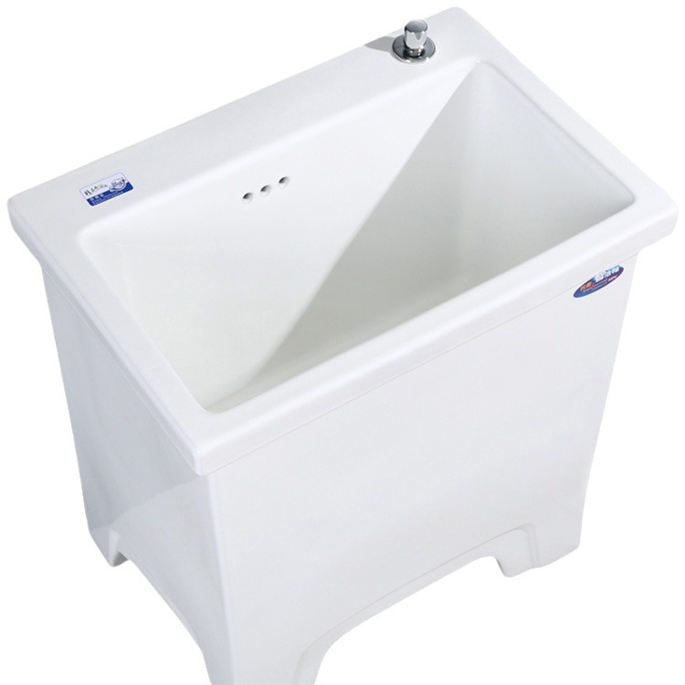 Household Balcony Large Ceramic Mop Pool High Foot Mop Pool Outdoor Deepening Mop Pool with Tap Mop Basin