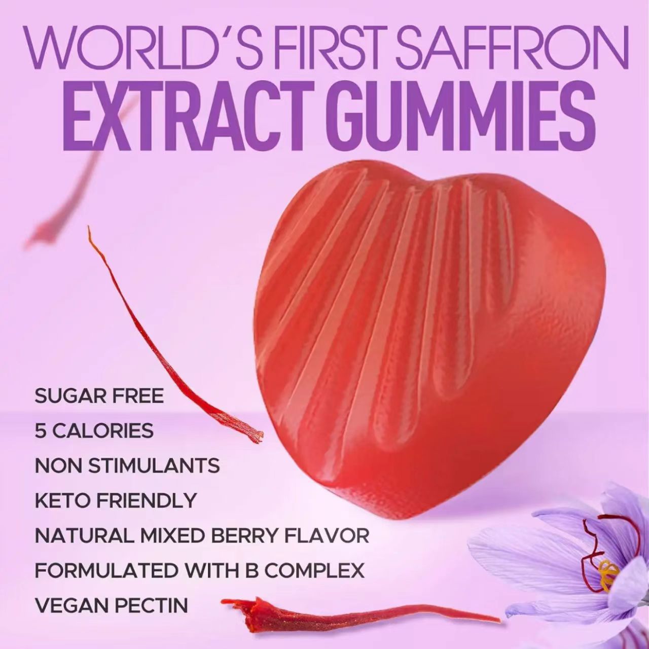Cross-Border Daily Nourishing and Beautifying Saffron Gummies