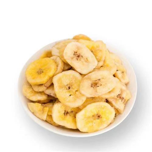 Banana Chips Fruit Crisps Fruit and Vegetable Crisps Vf Process Banana Chips Crispy Vacuum Low Temperature Dehydration Snacks Oem Stickers