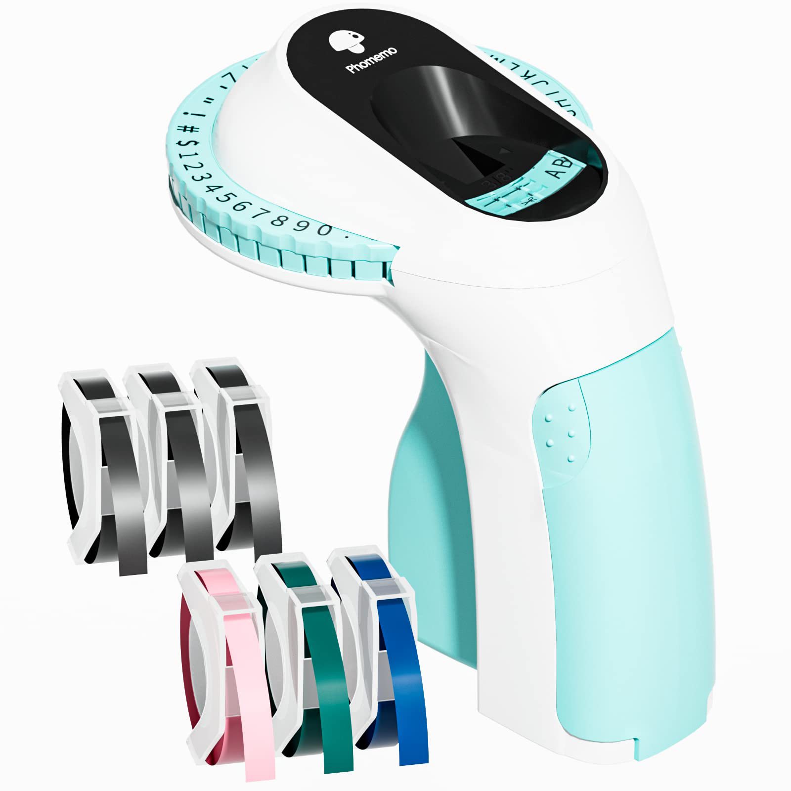 phomemo E975 Convenient Label Machine Household Handheld Press Type Plastic Embossed Ribbon Label Printer