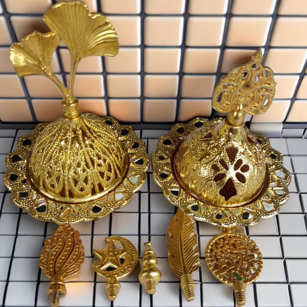 Металлический кувшин для благовоний с золотым покрытием для арабских благовоний