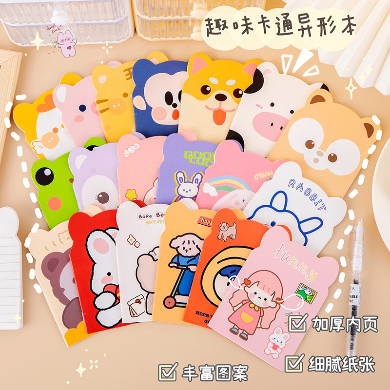 Creative Cute Mini Notepad Cartoon Animal Pocket Notebook Student Stationery Prizes Special-shaped Book