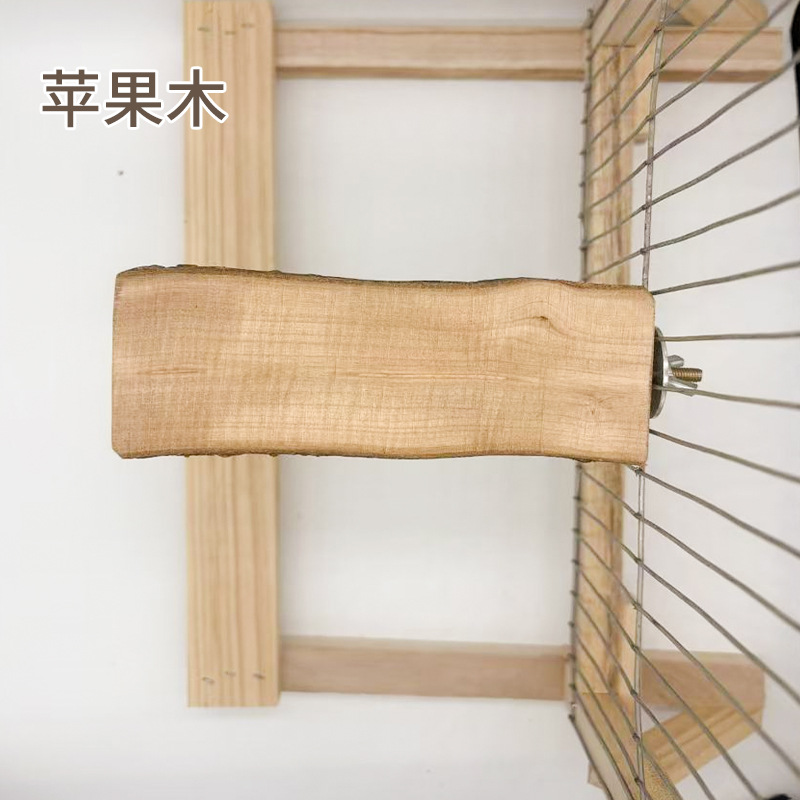 Полукруглая платформа из яблоневого дерева для попугаев, хомяков, кроликов, стойка для палки, место обитания для птиц