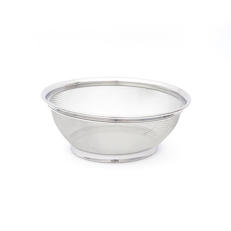 Factory direct supply stainless steel kitchen washing basket household drain basket rice sieve fruit basket mesh drain filter wholesale