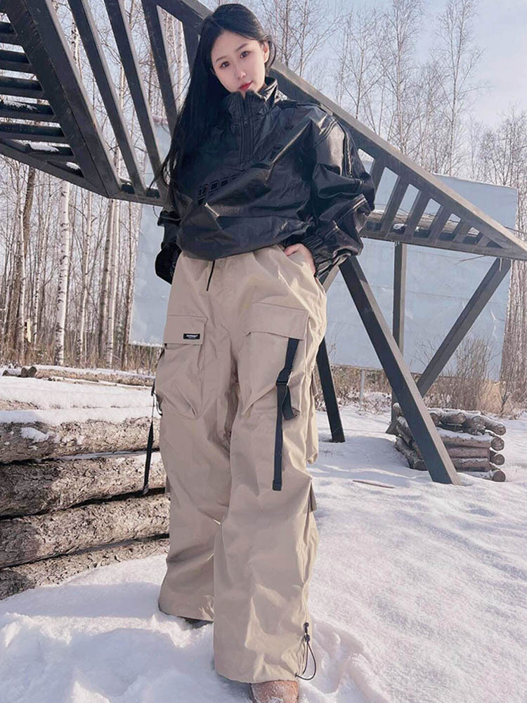 Ice Outdoor Couple Wear Sports Charge Hooded Ski suit Violet American Style Heavy Industry Snow Wear Pants