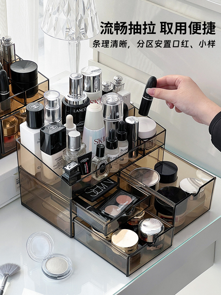 Cosmetics Storage Box, Acrylic Dressing Table, Skin Care Product Shelf, Desktop High-End Transparent Lipstick Box