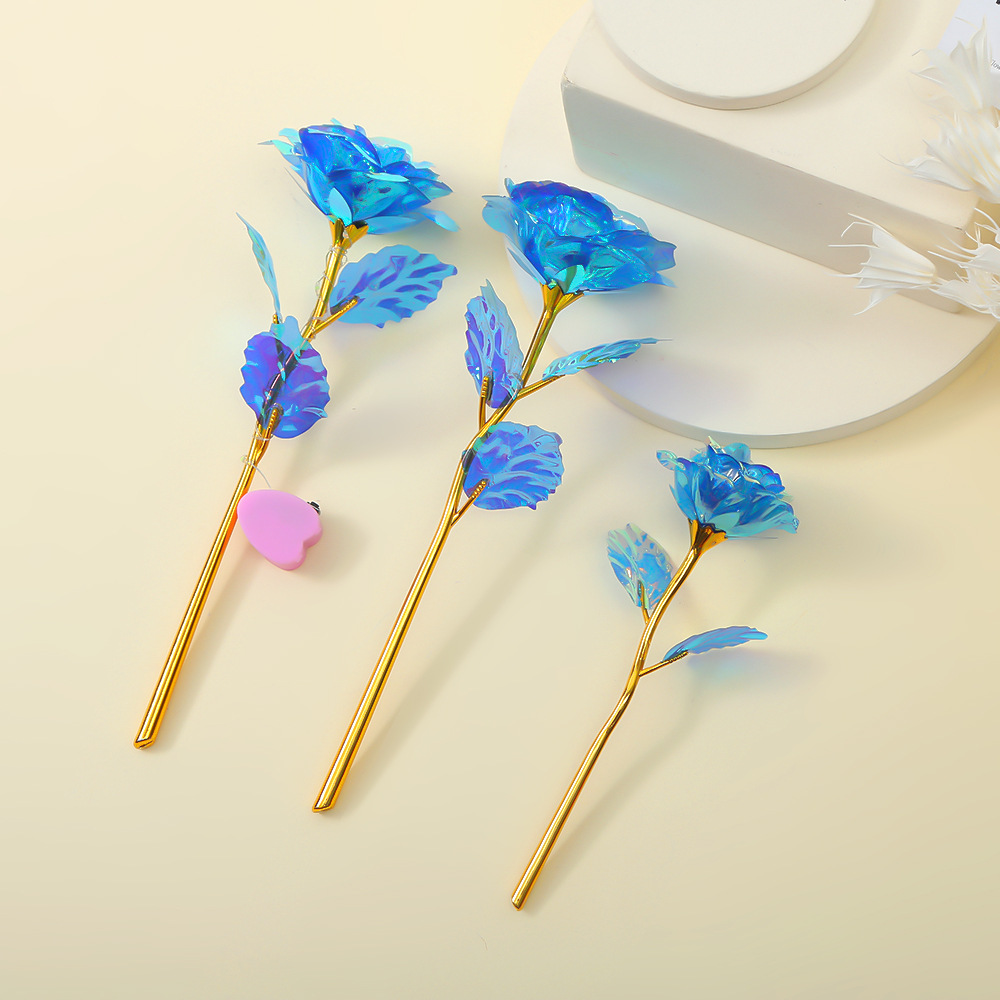 24K Gold Foil Rose Flower Color Gold Colorful Glare Eternal Flower Romantic Teacher's Day Holiday Graduation Season Small Gift