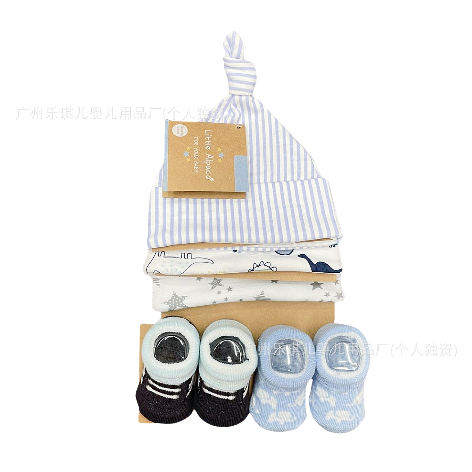 Baby hat fontanelle spring and autumn baby boys and girls cartoon cute chirp fontanelle cap newborn fetal cap socks suit