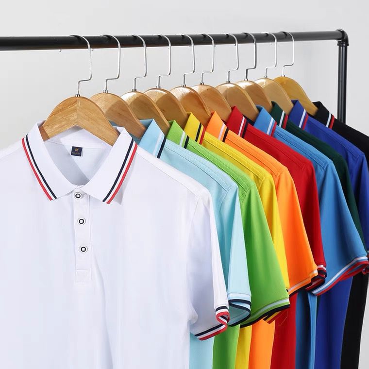 Teacher's work clothes make school uniform children's lapel polo shirt yarn-dyed collar short sleeve parent-child clothes printed printing