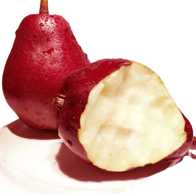 "Shaanxi Red Pear" Is a Fresh Red-Skinned Pear That Can Be Sucked When It Is Soft but Not Hard. 2.5kg Pears Are Seasonal Fruits
