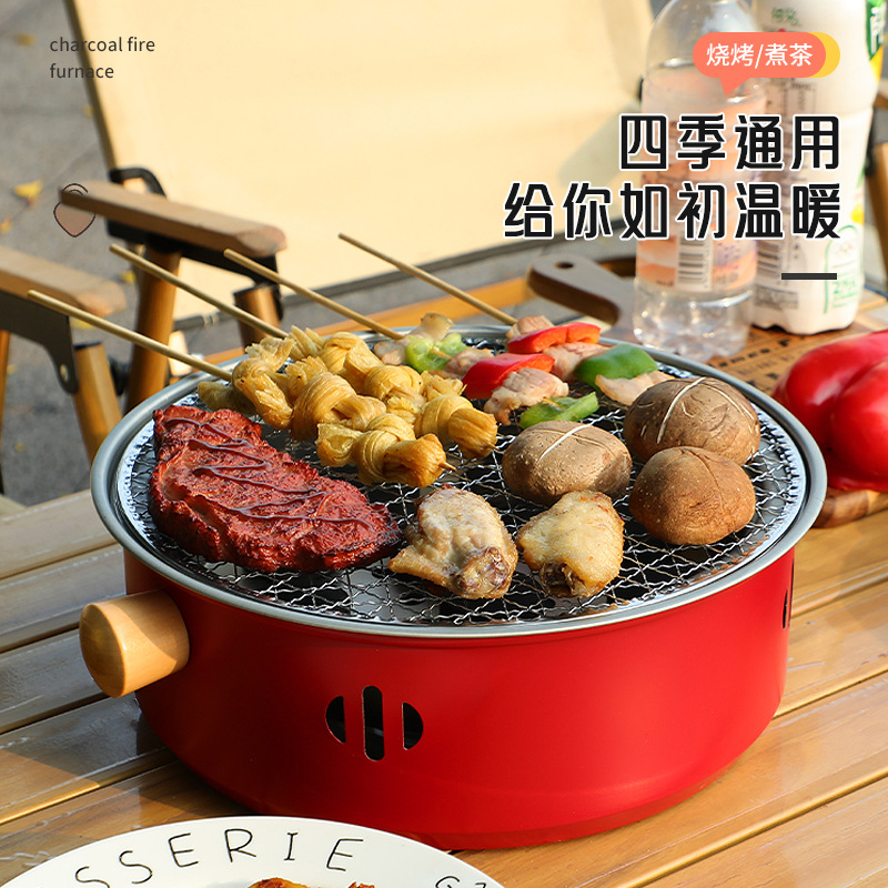 Cross-Border Wholesale Barbecue Stove for Tea Making, Household Stove, Portable Oven, Camping Indoor Full Set of Korean Charcoal Stove