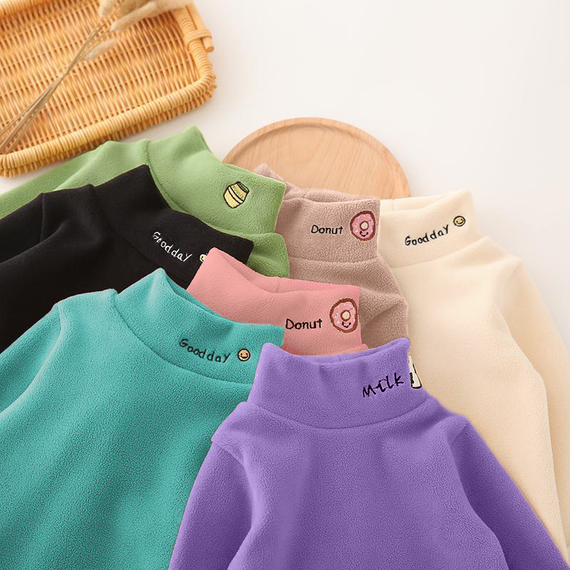 Children's Bottoming Shirts 2025 Autumn and Winter New Style Tops for Boys and Girls Fleece-Lined and Thickeneded Austrian Velvet Sweatshirts Kidsren's Clothing Trbottomy