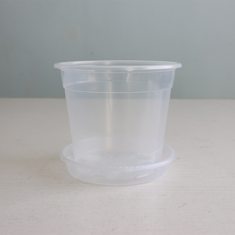 Transparent Flower Pot Breathable Plastic Root Viewing Flower Pot Transparent Lotus Edge Flower Holder Transparent Bowl Root Control Pot Transparent Flower Pot