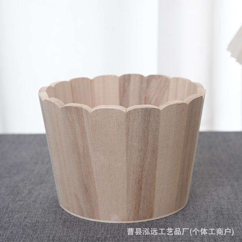 Бочка из павловнии для ванной, деревянный цветочный горшок, бочка для хранения соевых бобов, орехов, украшения для стола