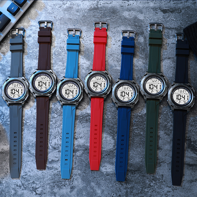 Многофункциональные мужские электронные часы модного тренда будильник мужские часы простой большой циферблат светящиеся водонепроницаемые часы