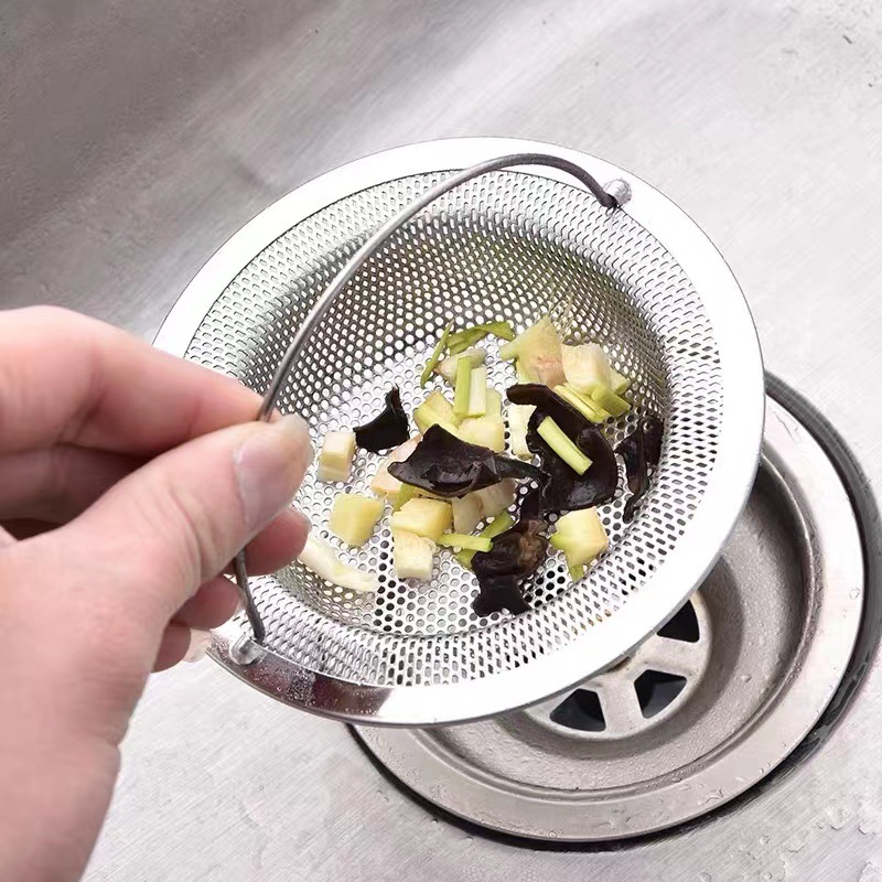 304 floor drain filter net vegetable basin stainless steel handle drain net pool hair sewer anti-blocking deodorant floor drain