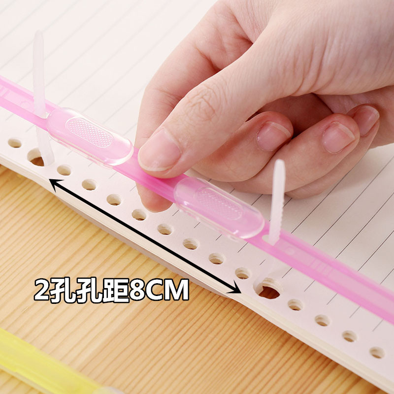 Thickened plastic document binding clip two-hole loose-leaf document punching clip binding bindings into a book in stock