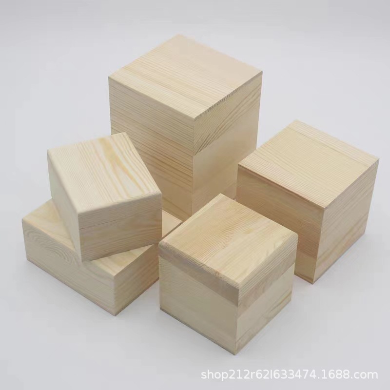 Dust-Proof Retro Wooden Box Storage Box Heaven and Earth Cover Square Wooden Box Size Multi-Specification Solid Wood Wooden Box