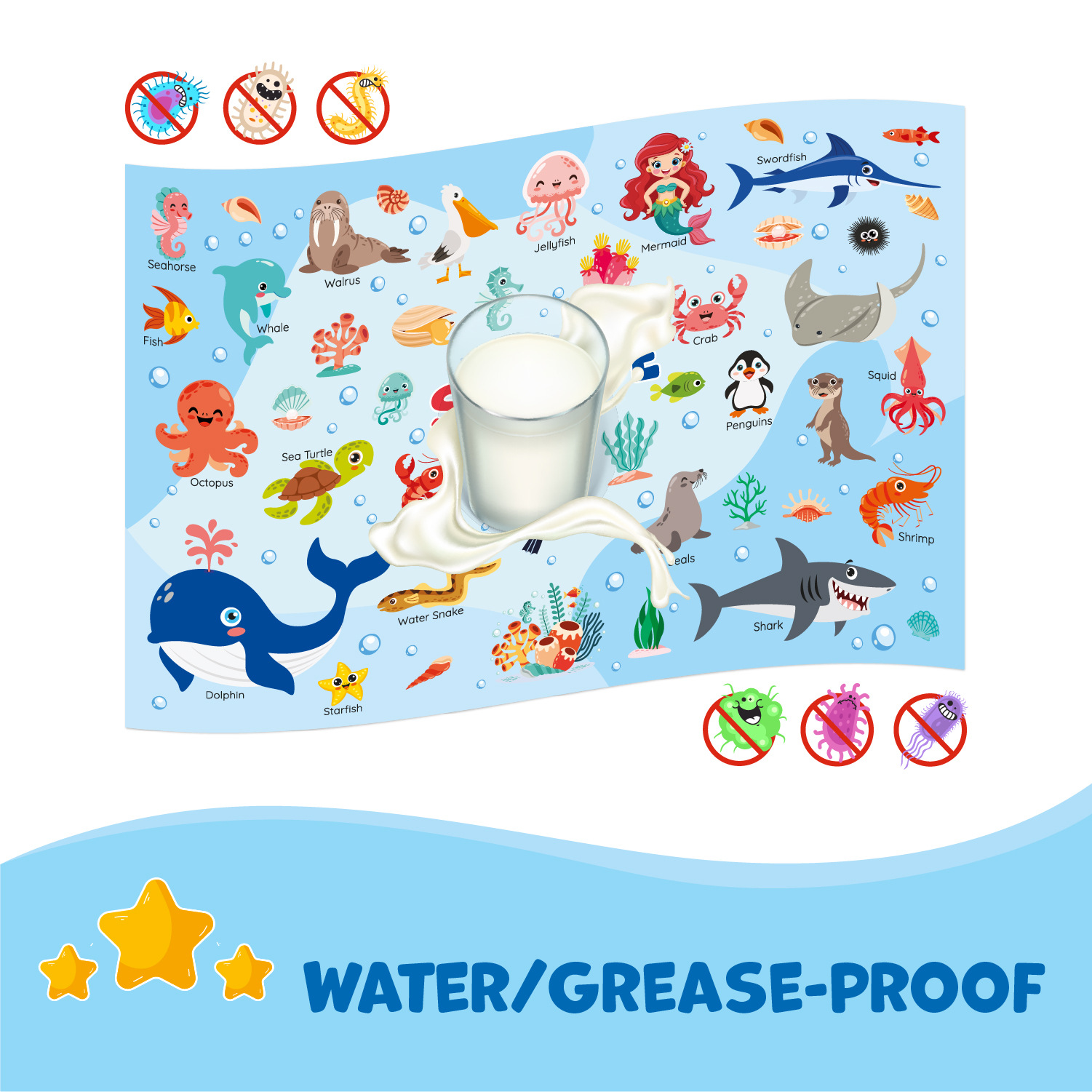 Children's Disposable Placemats Are Suitable for Infants and Toddlers Early Education Enlightenment Learning English Decoration Food Grade