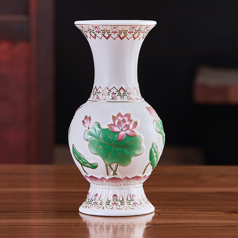 Buddha Vase, Lotus Vase, Ceramic Vase, Buddhist Hall, Guanyin Water Purification Vase, Buddha Ornaments, Buddha Vase, Buddhist Utensils